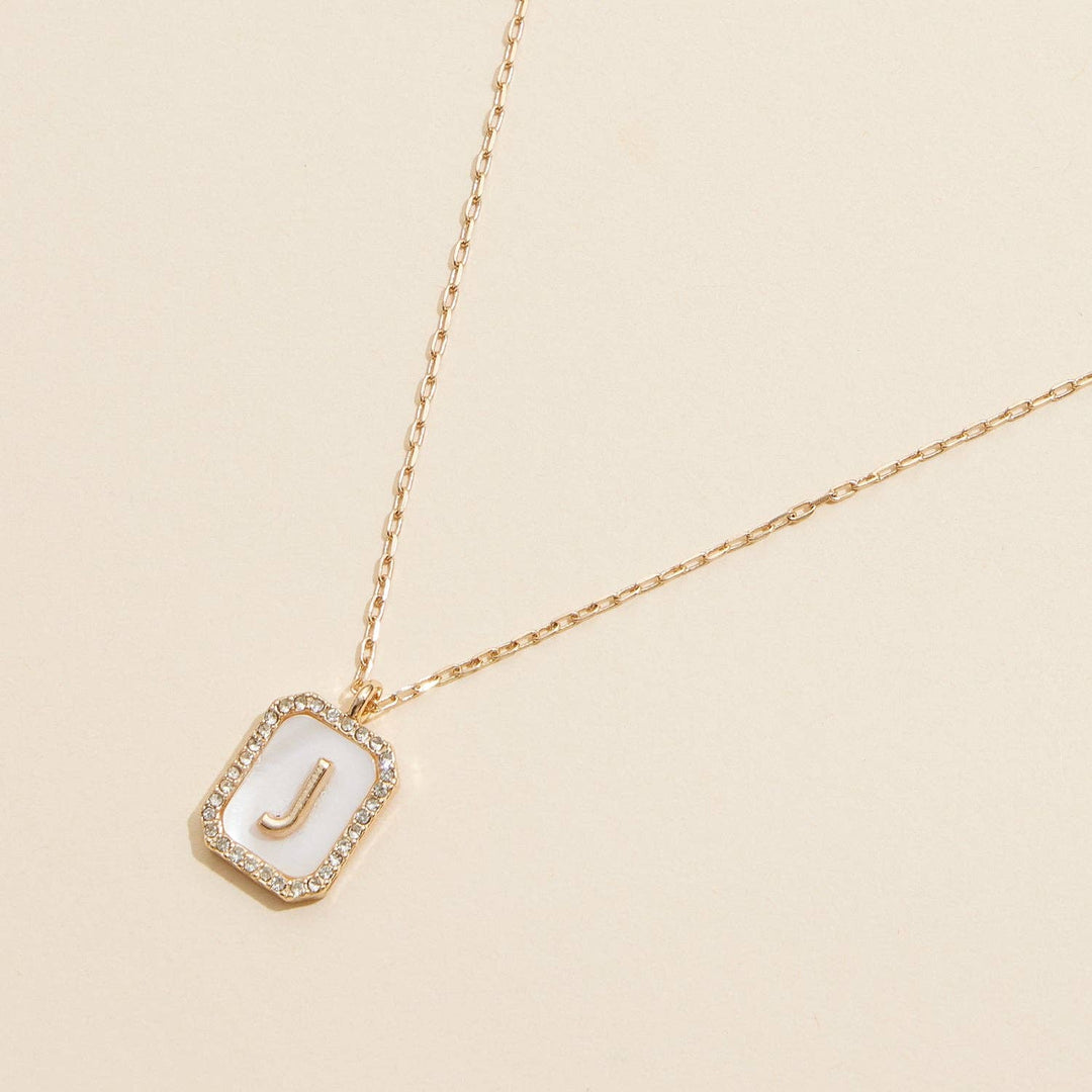 Accessories, Necklaces - Short Necklace | Initial Shell Charm - - Cultured Cloths Apparel
