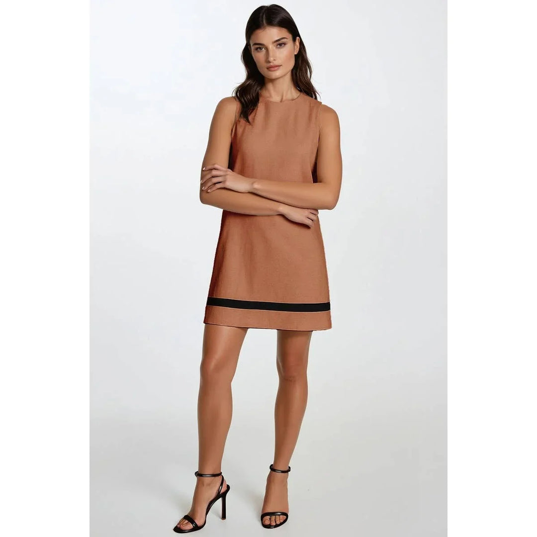 Women's Dresses - Two-toned Soft Matte Mini Shift Dress - - Cultured Cloths Apparel
