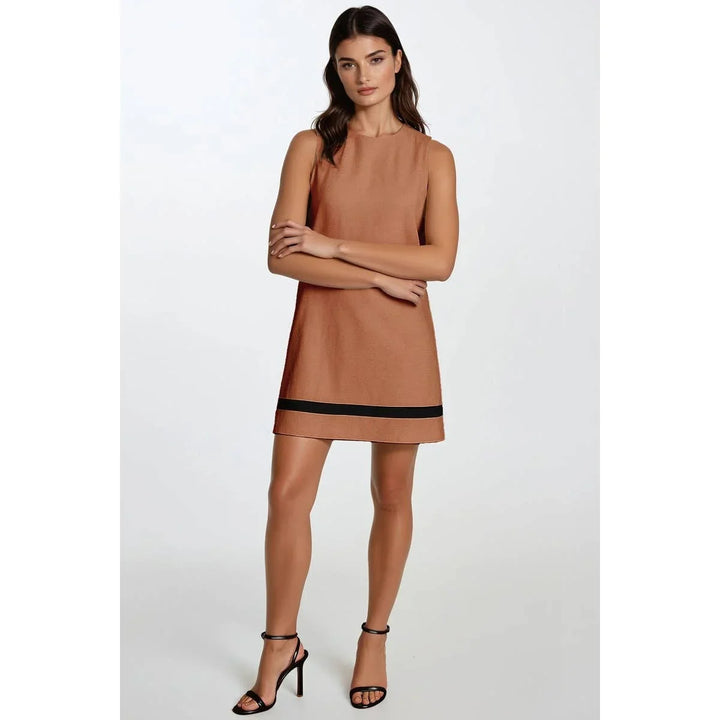 Women's Dresses - Two-toned Soft Matte Mini Shift Dress - - Cultured Cloths Apparel