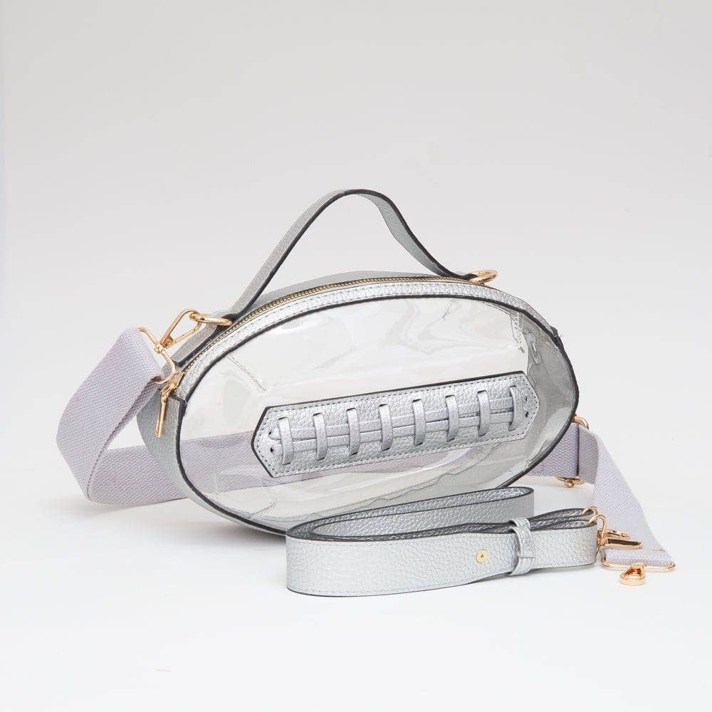 - Clear Gameday Football Stitch Detail Crossbody Bag - - Cultured Cloths Apparel
