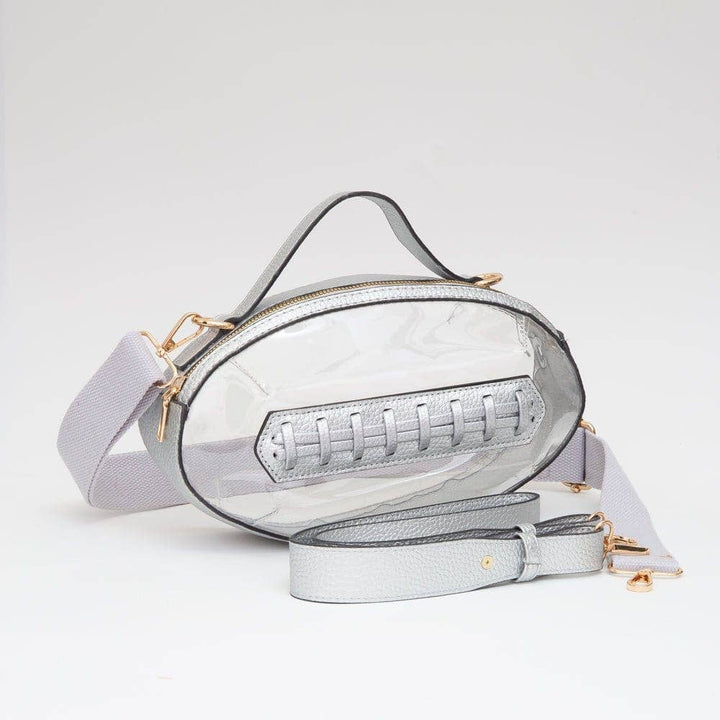- Clear Gameday Football Stitch Detail Crossbody Bag - - Cultured Cloths Apparel