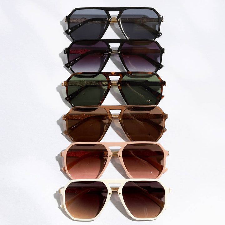 Sunglasses - Geometric Shape Thin Frame Designed Sunglasses - - Cultured Cloths Apparel