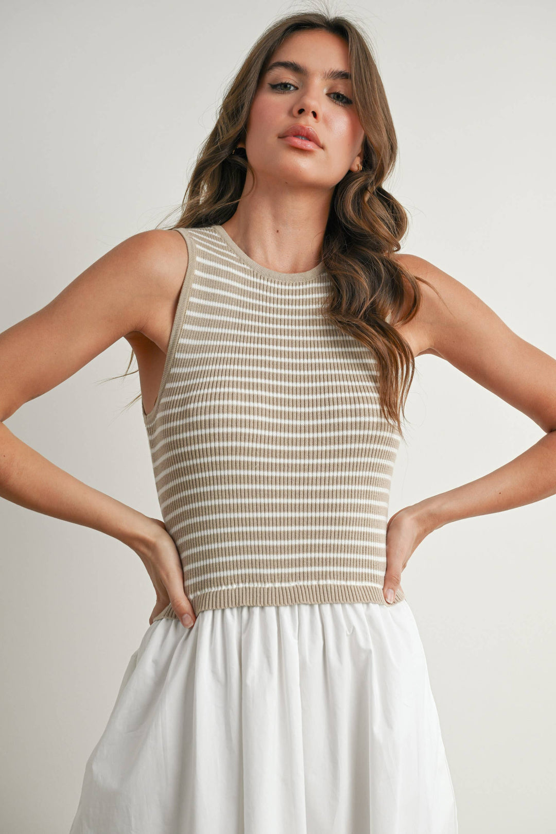 Dresses - Striped Sleeveless Maxi Dress with PocketS - - Cultured Cloths Apparel
