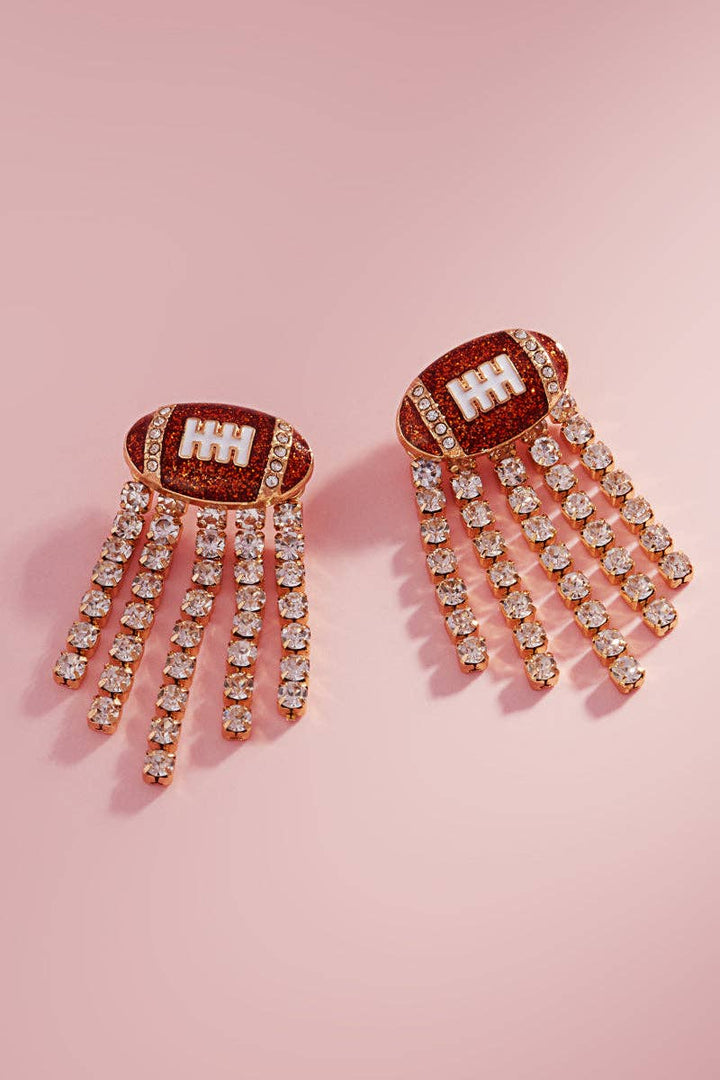 Game Day Football Linear Enamel Post Earrings