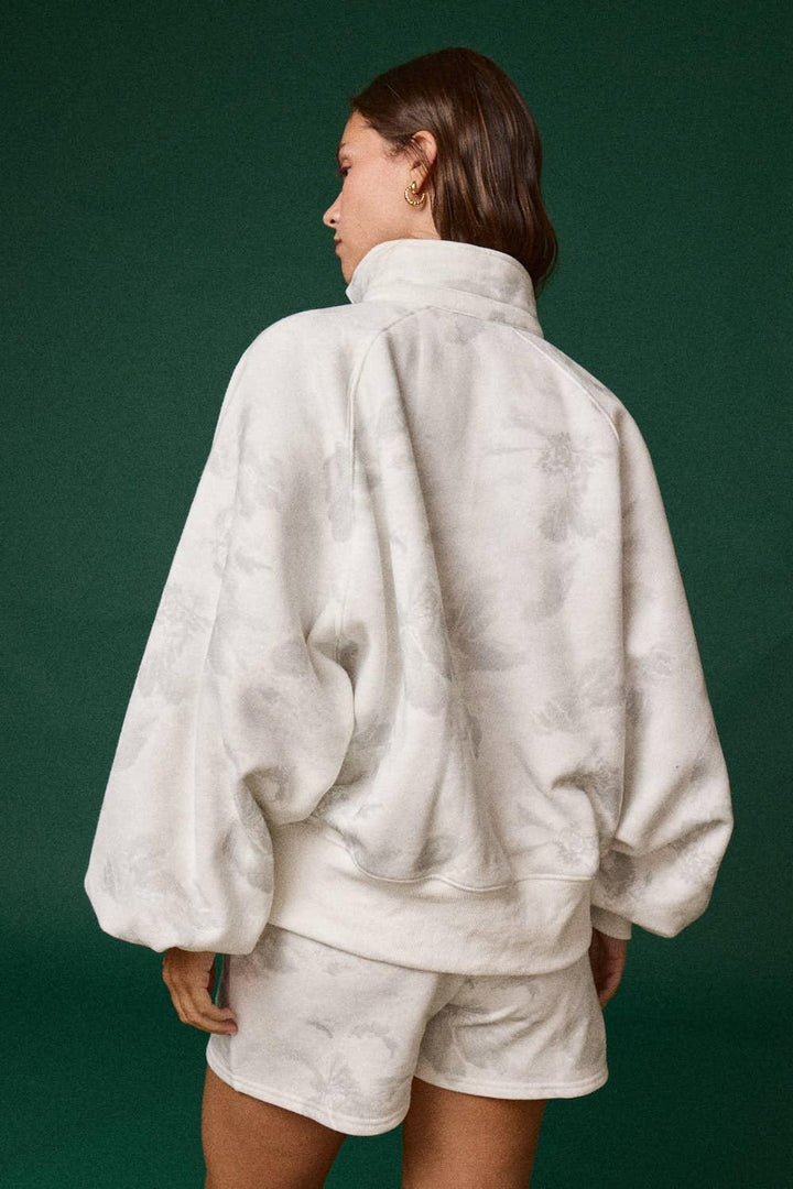 FLORAL PIPER SNAP BUTTON COLLARED SWEATER