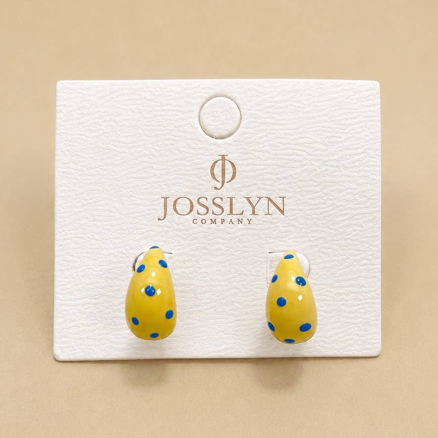 Accessories, Earrings - Butter Yellow Polkadot Earrings | 40E506 - - Cultured Cloths Apparel