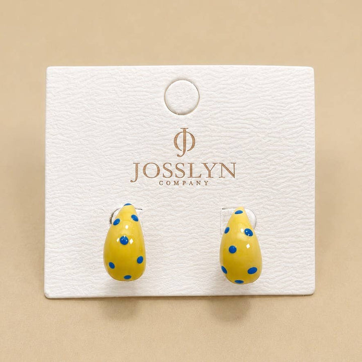 Accessories, Earrings - Butter Yellow Polkadot Earrings | 40E506 - - Cultured Cloths Apparel
