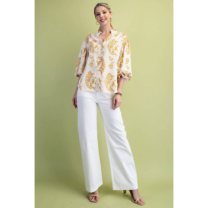 Women's 3/4 Sleeve - Balloon Sleeves Blouse - - Cultured Cloths Apparel