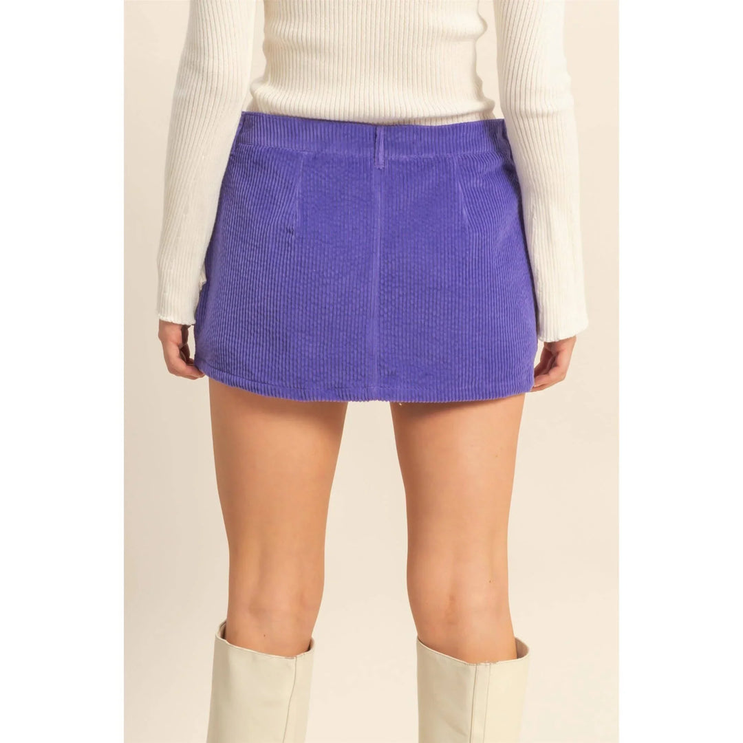 Women's Skirts - Flirty Corduroy Mid Waist Mini Skort - - Cultured Cloths Apparel