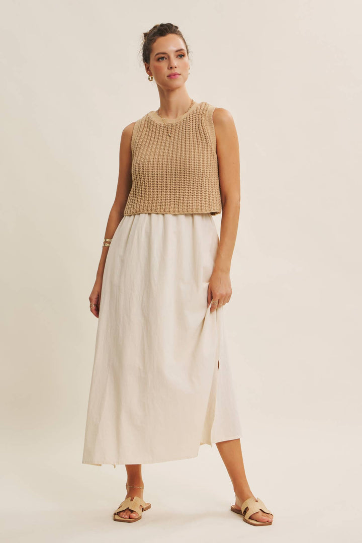 Women's Dresses - TRUE CUSTOMER FAVORITE CHUNKY SWEATER TWOFER MIDI DRESS - - Cultured Cloths Apparel