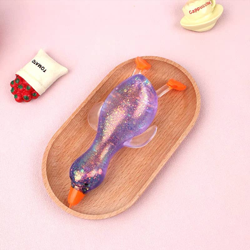 Accessories, Toys - Cute Goose Duck Glitter Squishy Squeeze Toy Fidget Toy - - Cultured Cloths Apparel