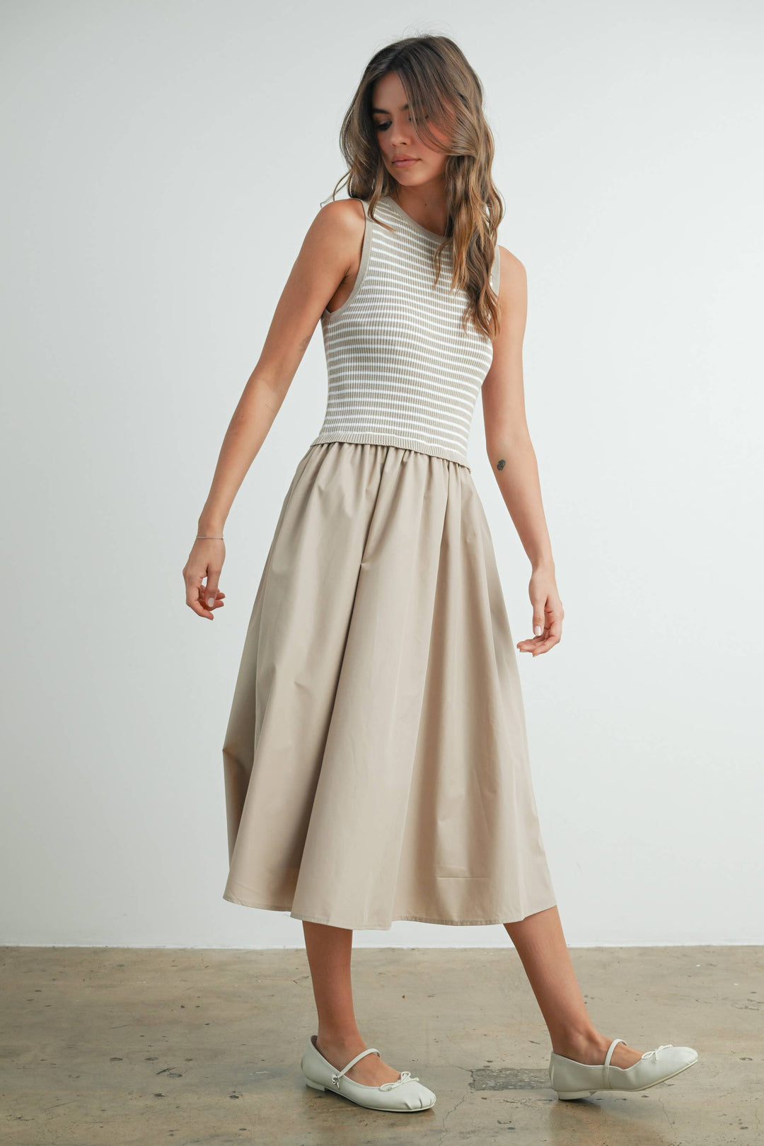 Dresses - Striped Sleeveless Maxi Dress with PocketS - - Cultured Cloths Apparel