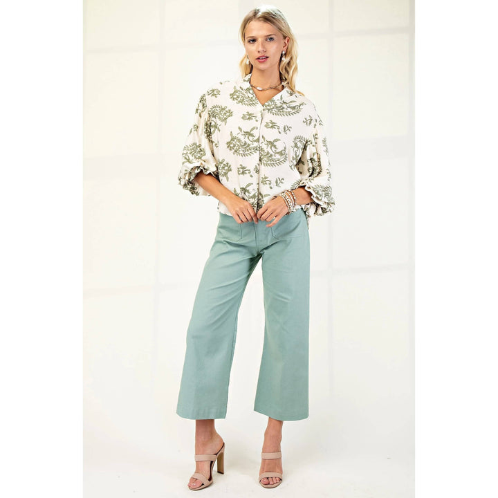Women's 3/4 Sleeve - Balloon Sleeves Blouse - - Cultured Cloths Apparel