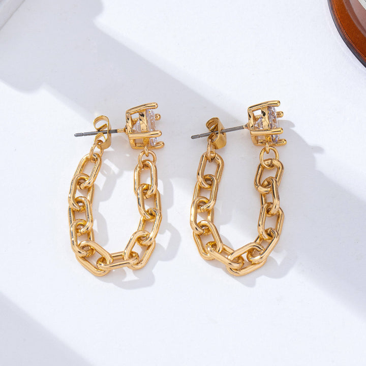 Accessories, Earrings - Crystal Stud Hoop and Drop Link Earrings | 80E62319A - - Cultured Cloths Apparel