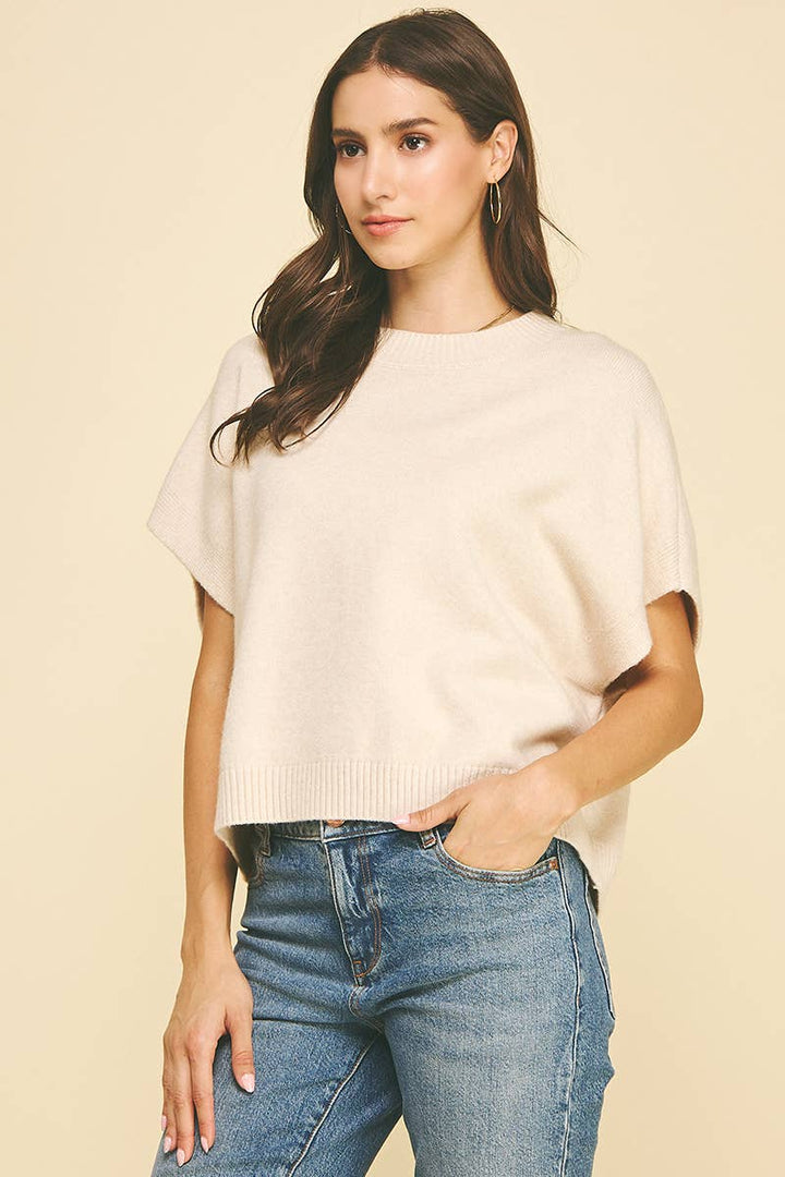 DROPPED SHOULDER SWEATER TOP