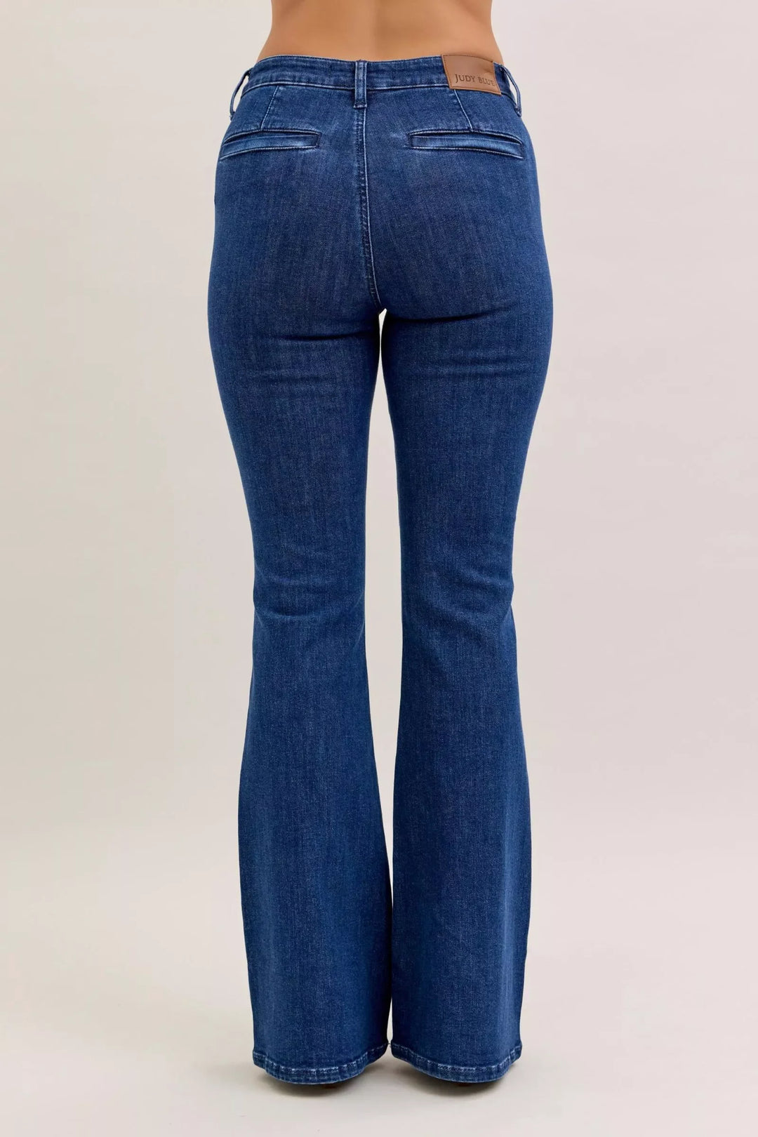 Denim - Judy Blue High Waist Flare Jeans with Front Patch Pockets - - Cultured Cloths Apparel