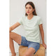 Women's Short Sleeve - Classic Cotton Blend Crewneck T-Shirt - Ice Mint - Cultured Cloths Apparel