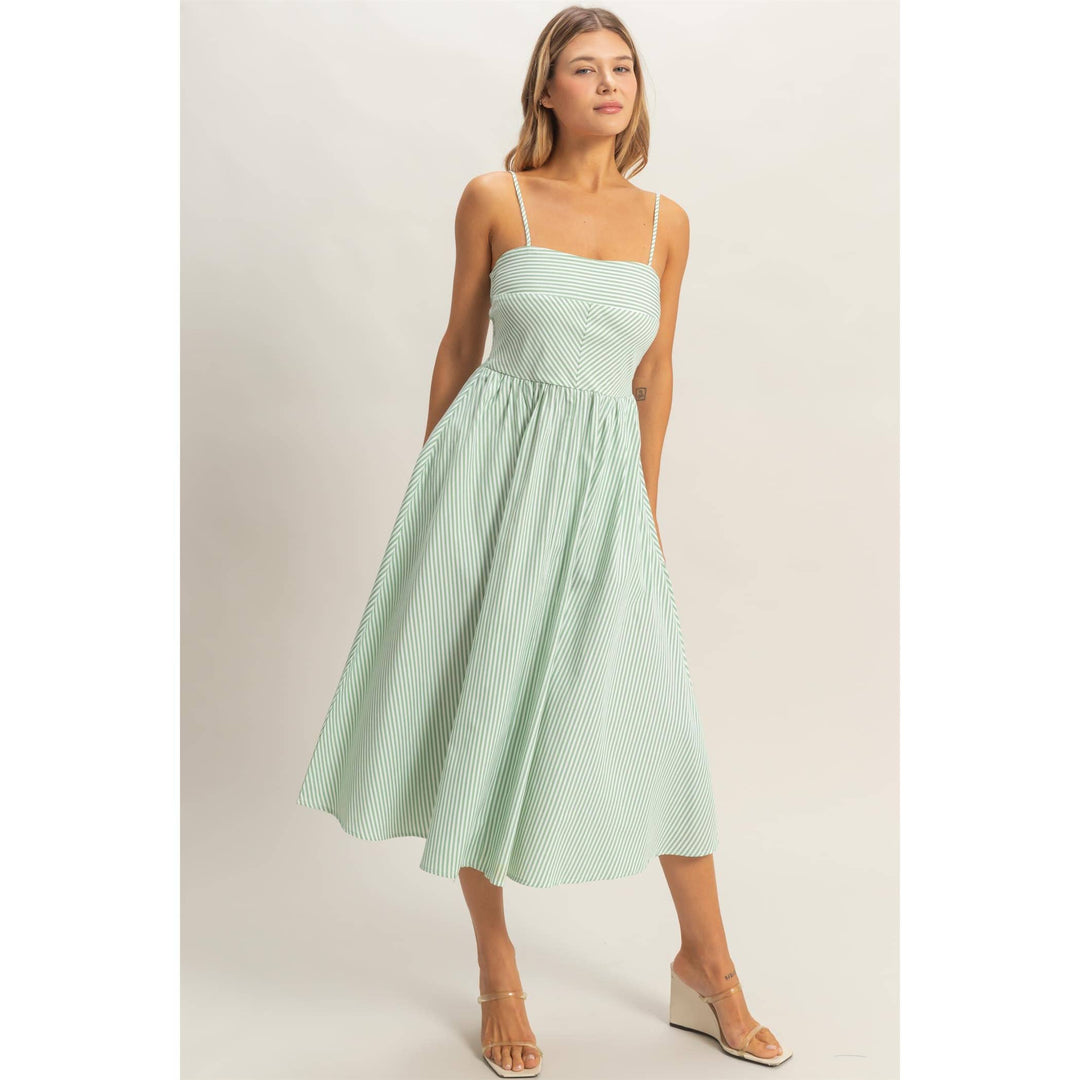 Striped Spaghetti Strap Dress