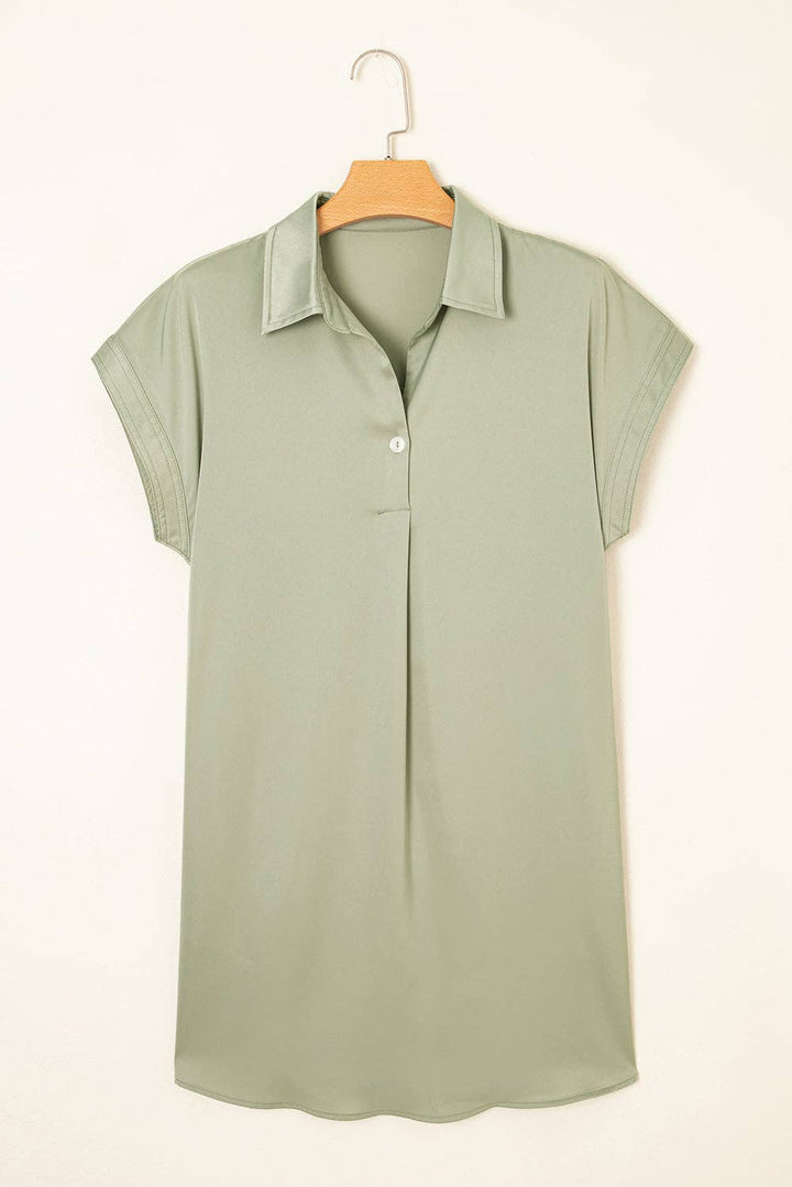 Dresses - Solid Buttoned Collar T-Shirt Mini Dress - - Cultured Cloths Apparel