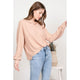 Women's Long Sleeve - Contrast Stitch Knit Top -  - Cultured Cloths Apparel