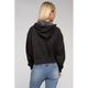 Outerwear - Acid Wash Fleece Cropped Zip-Up Hoodie -  - Cultured Cloths Apparel