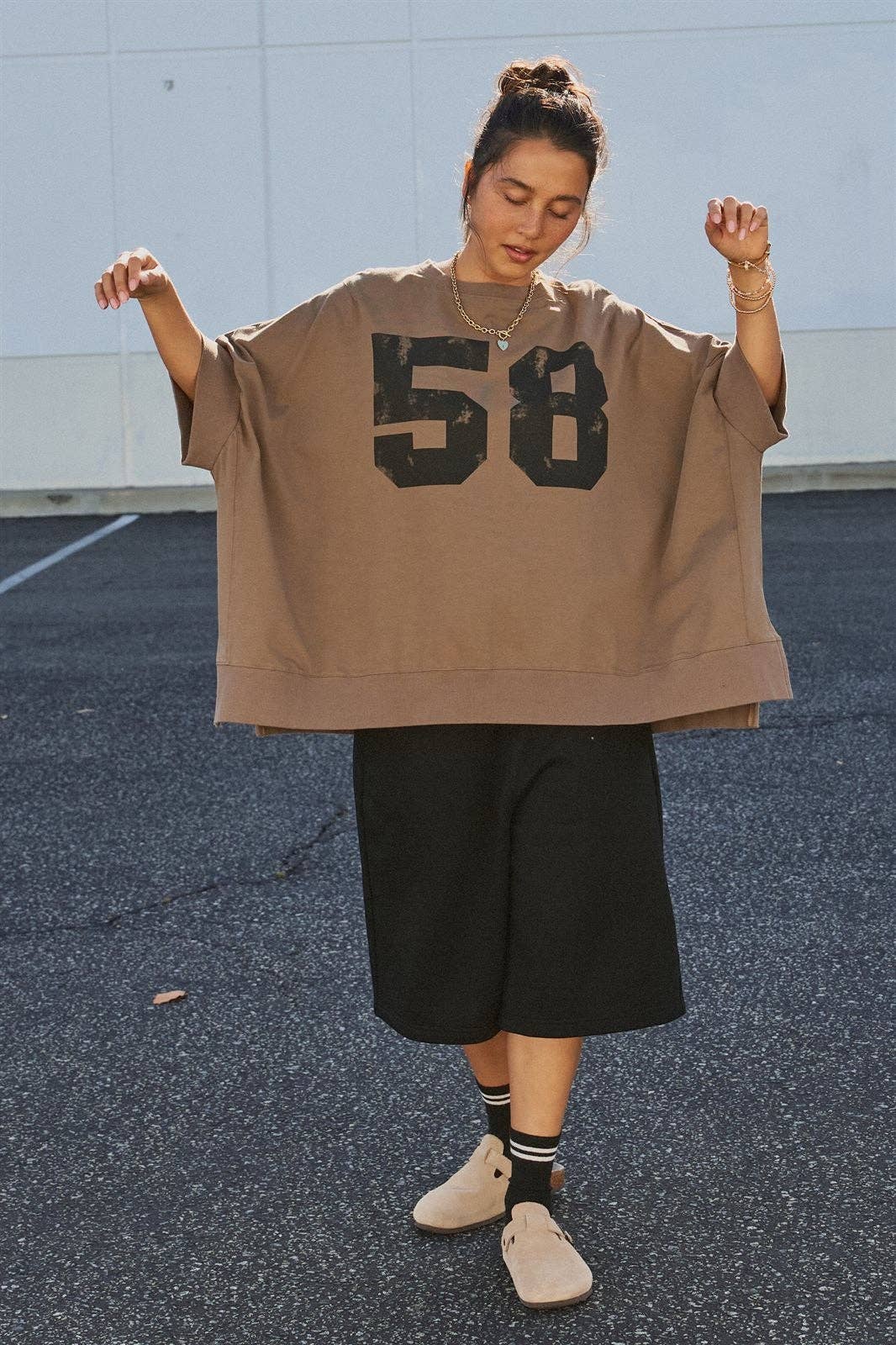 Retro Graphic Oversized French Terry Top