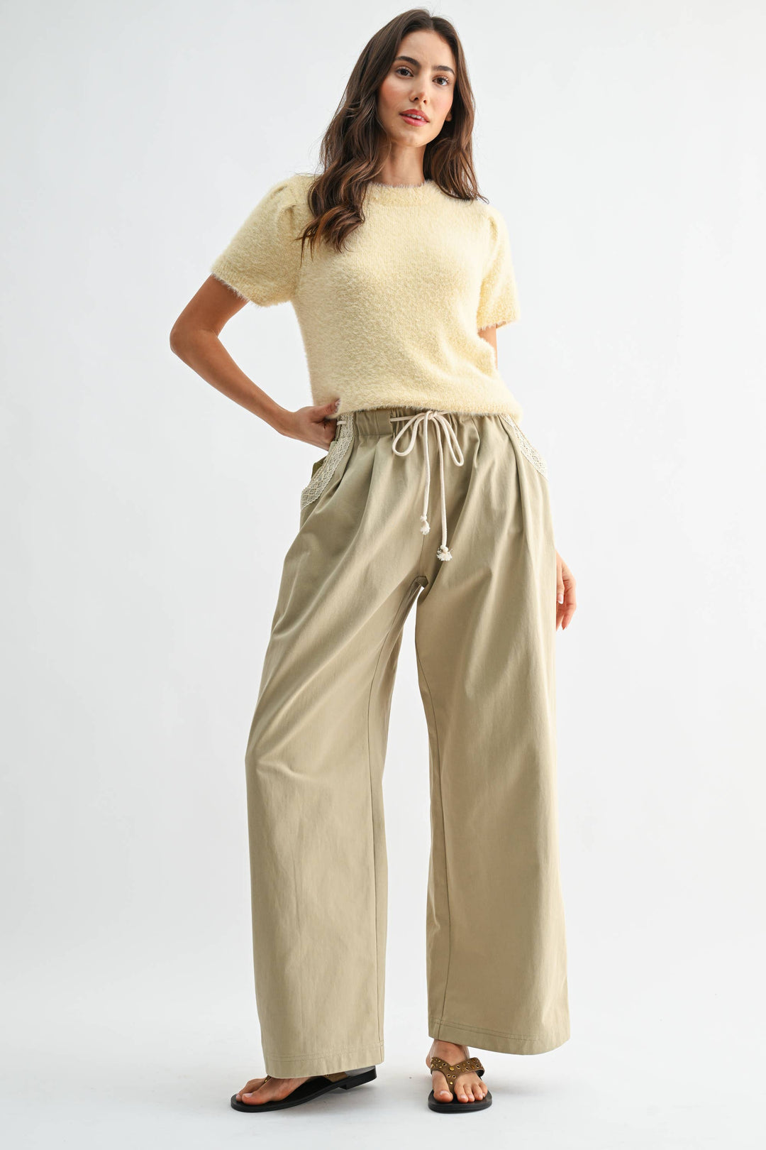 Women's Short Sleeve - Soft Pink Fuzzy Knit Short Sleeve Sweater Top - - Cultured Cloths Apparel