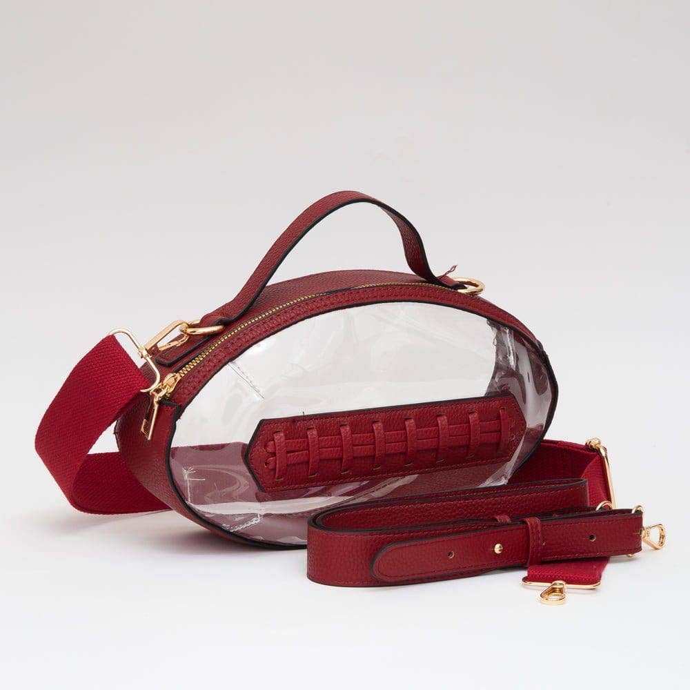 - Clear Gameday Football Stitch Detail Crossbody Bag - - Cultured Cloths Apparel