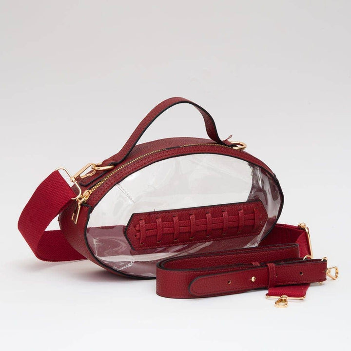 - Clear Gameday Football Stitch Detail Crossbody Bag - - Cultured Cloths Apparel