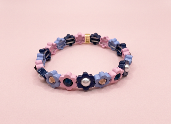 Accessories, Bracelets - Enamel Stretch Bracelet - Flowers - Daisy - - Cultured Cloths Apparel