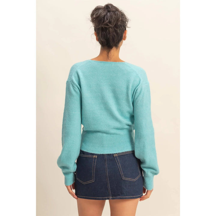 Women's Sweaters - Surplice V Neck Sweater - - Cultured Cloths Apparel