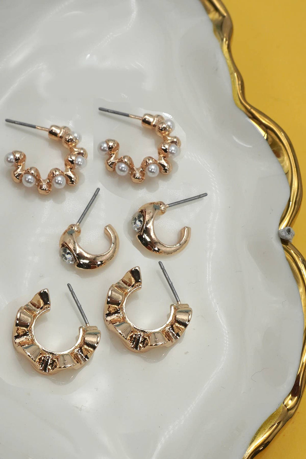 Accessories, Earrings - MULTI CLASSIC HOOP TRIO EARRINGS - - Cultured Cloths Apparel