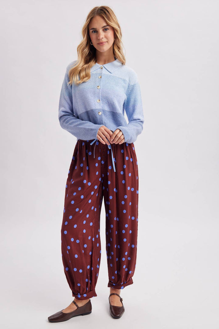 POLKA DOT WOVEN BALLOON PANTS