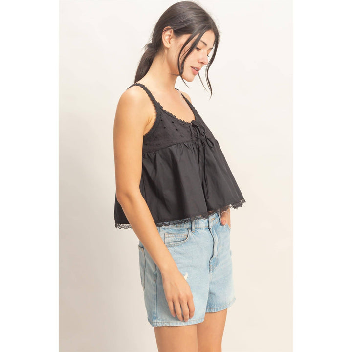 Scalloped Lace Trim Tank Top