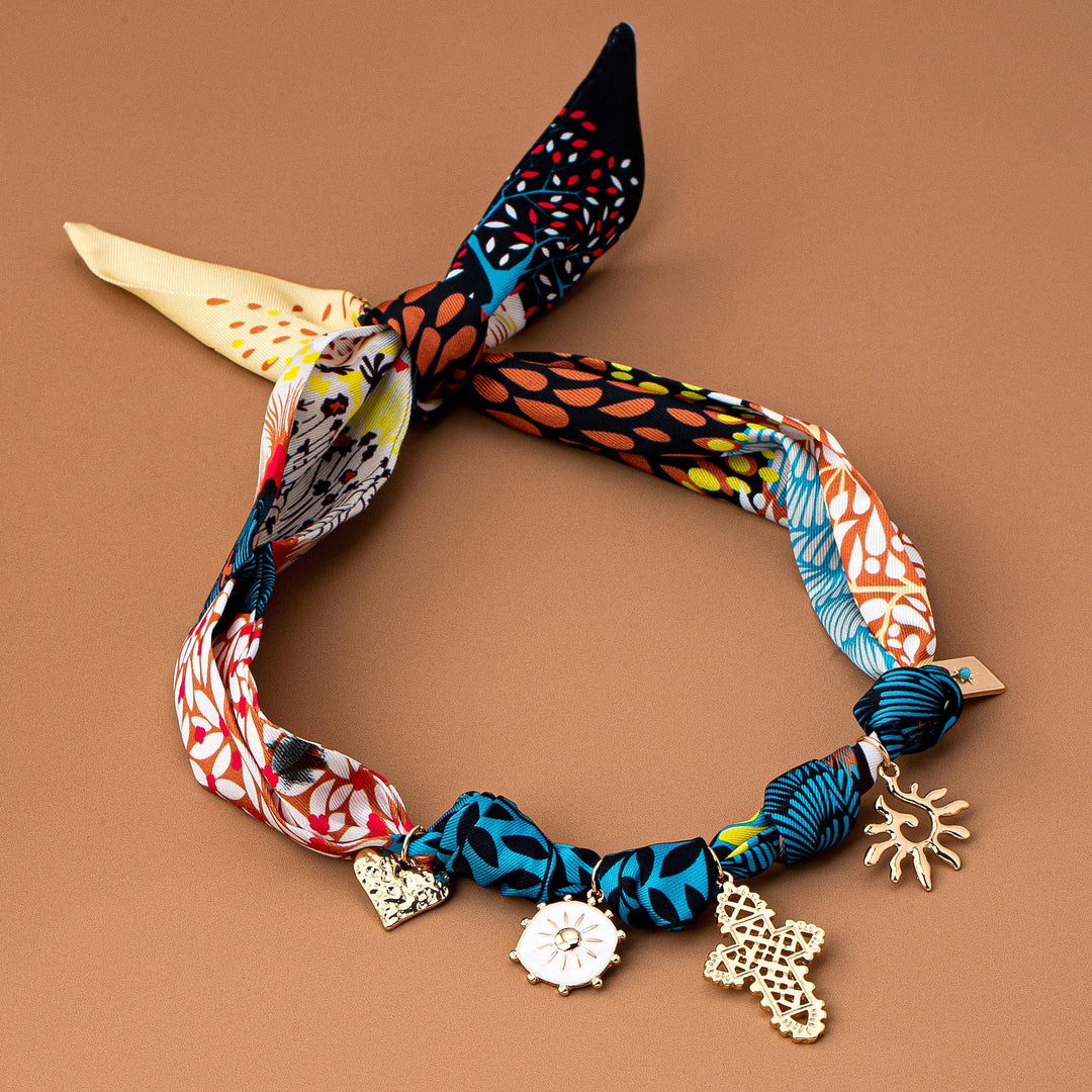 Accessories, Necklaces - HANDMADE ANIMAL DESIGN SCARF NECKLACE-CROSS HEART| 80N92491 - - Cultured Cloths Apparel