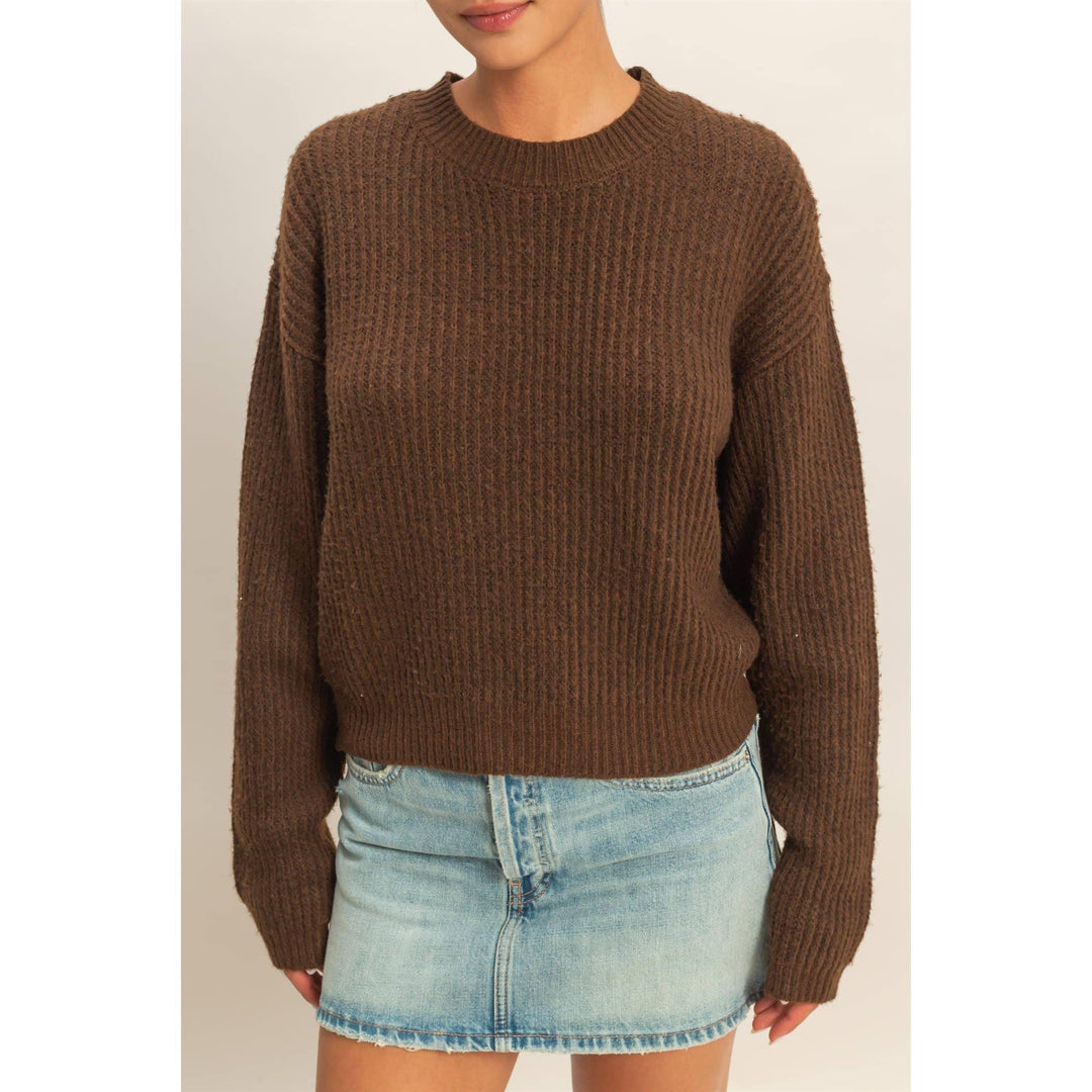 Women's Sweaters - Ribbed Crew Neck Sweater - - Cultured Cloths Apparel