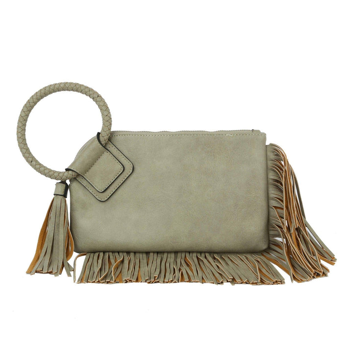- Fringe Soft Vegan Leather Wristlet/Clutch - - Cultured Cloths Apparel