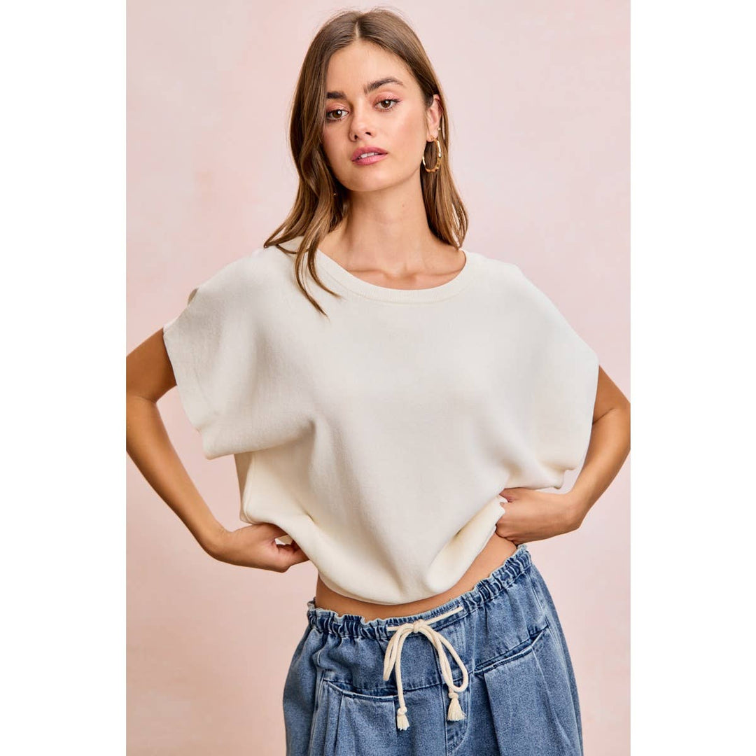 Women's Short Sleeve - SHORT DOLMAN SLEEVES LIGHTWEIGHT SOFT KNIT TOP - - Cultured Cloths Apparel