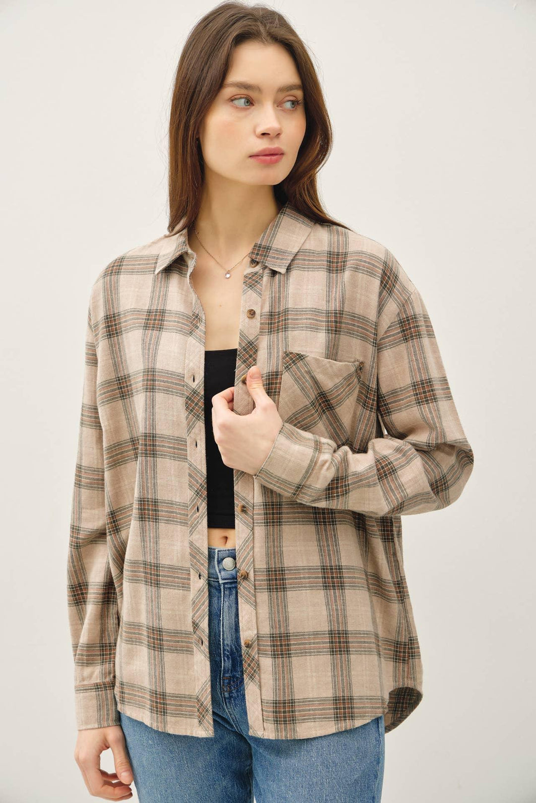 COTTON 100 CLASSIC SMALL PLAID SHIRT