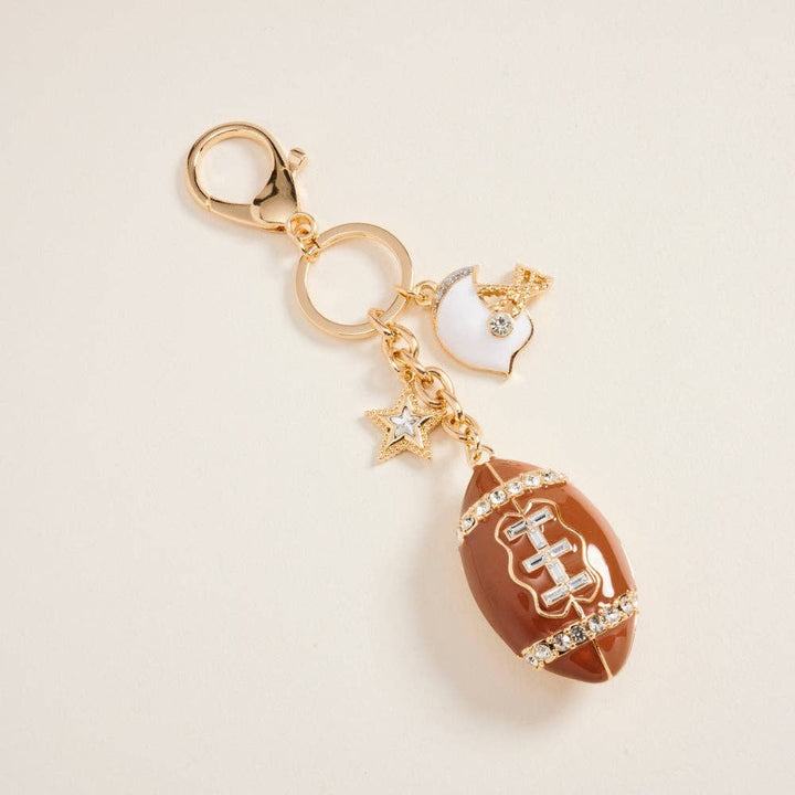 Accessories, Key Chains - 6 Inch Enamel Football Helmet Star Stone Keychain Bag Charm - ONE - Cultured Cloths Apparel