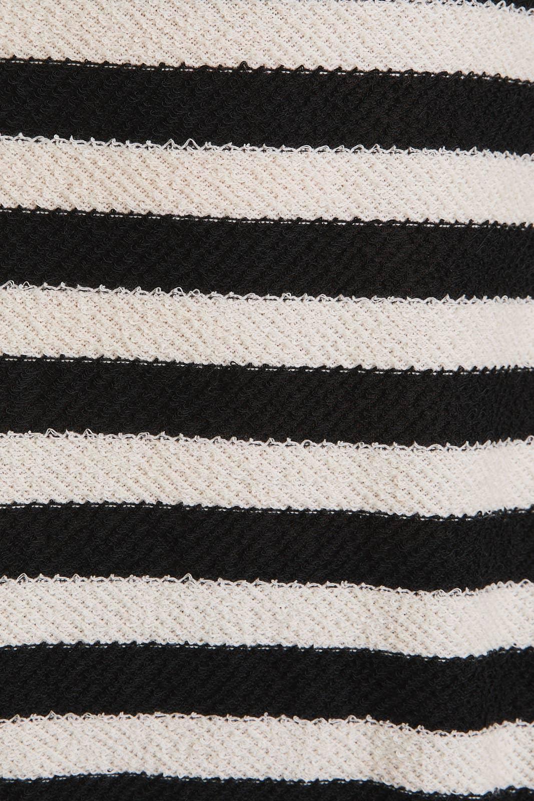 Women's Long Sleeve - ROUND NECK SHOULDER CUT-OUT TIE LONG SLEEVE STRIPE TOP - - Cultured Cloths Apparel