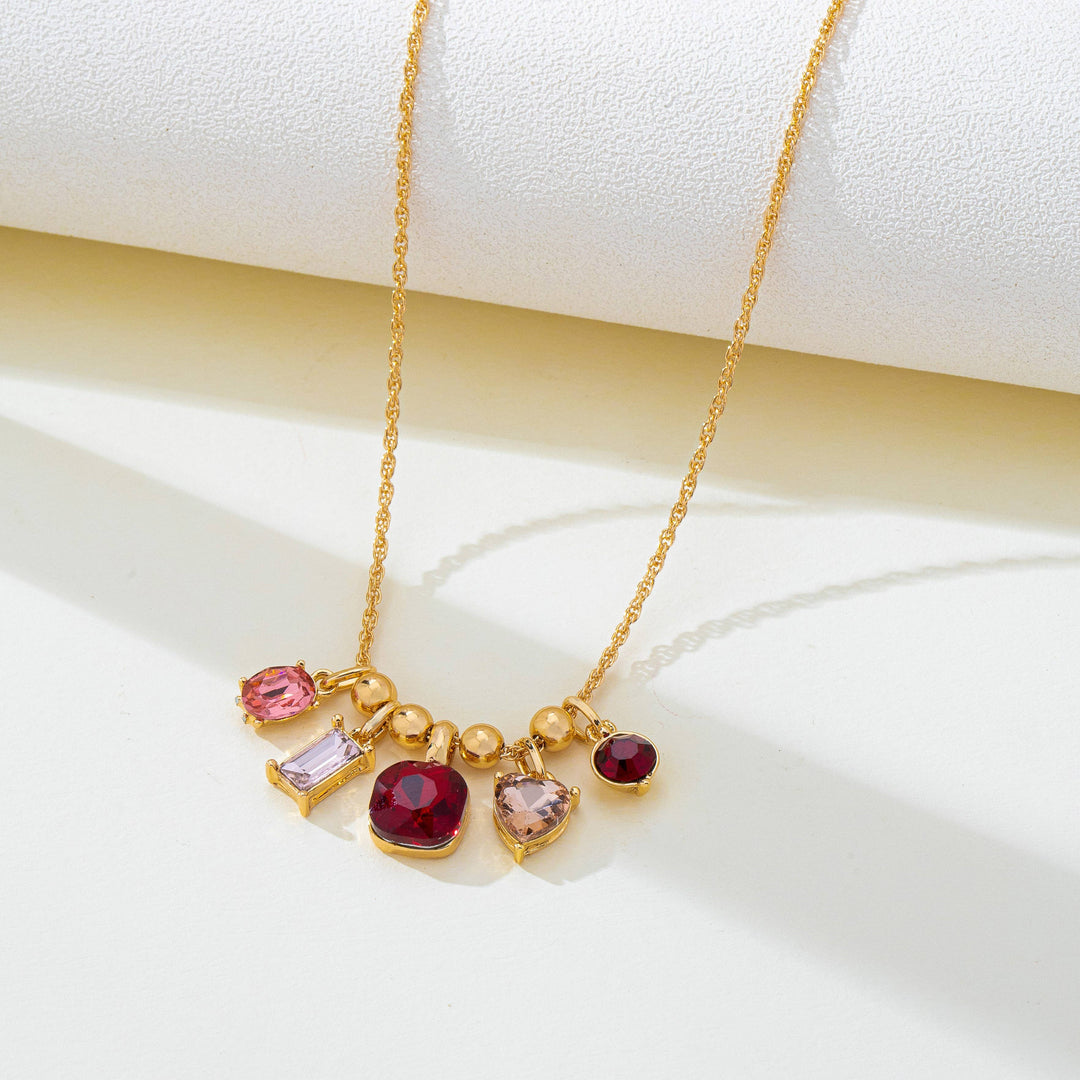 Accessories, Jewelry - Multicolor Crystal Cluster Charm Pendant Necklace | 80N93296 - - Cultured Cloths Apparel