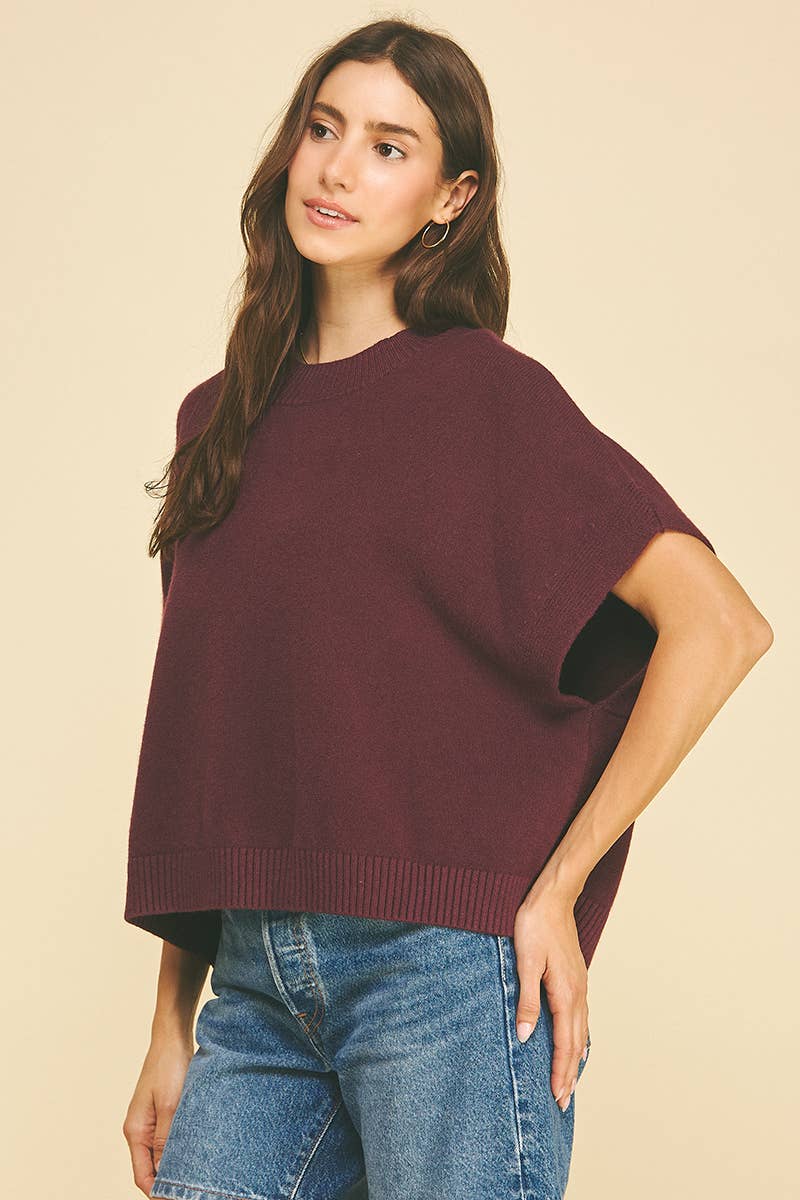 DROPPED SHOULDER SWEATER TOP