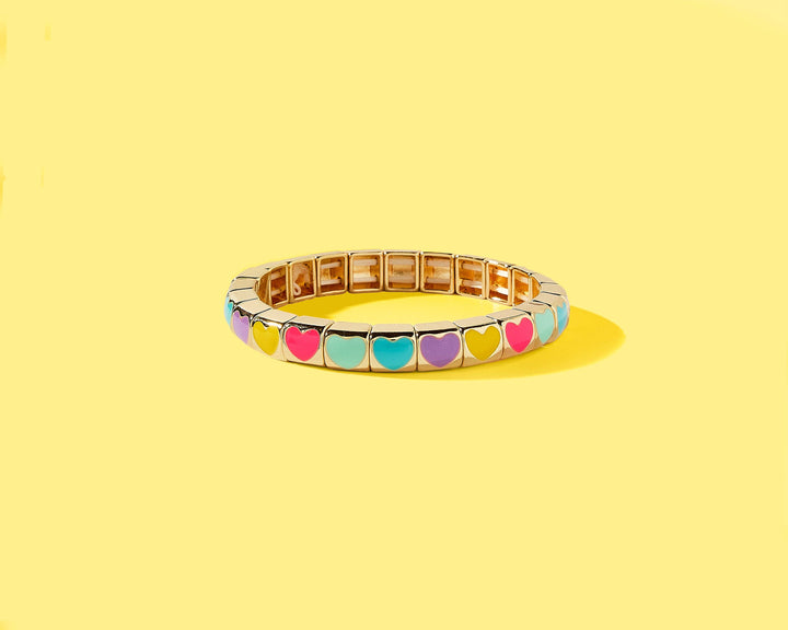 Accessories, Bracelets - Enamel Stretch Bracelet - Love - - Cultured Cloths Apparel
