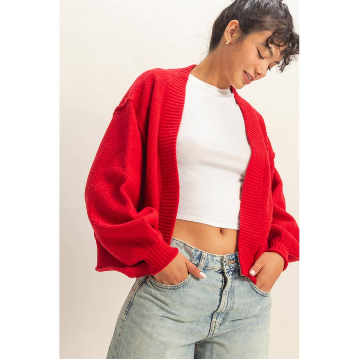 Outerwear - Oversized Textued Knit Cardigan Sweater - - Cultured Cloths Apparel