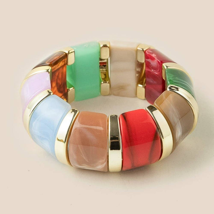 Accessories, Bracelets - Colorful Resin Block Bracelet - - Cultured Cloths Apparel