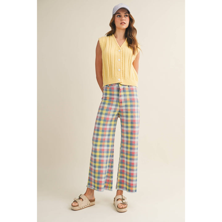 Pants - Daydream In The Meadow Wide Leg Checkered Trouser - - Cultured Cloths Apparel