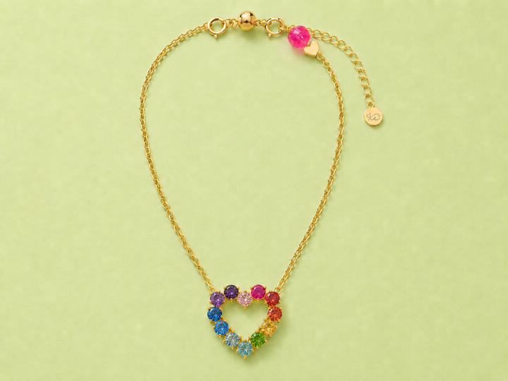 14K Gold-Plated Necklace - Gem Heart - Katie - Asst Styles