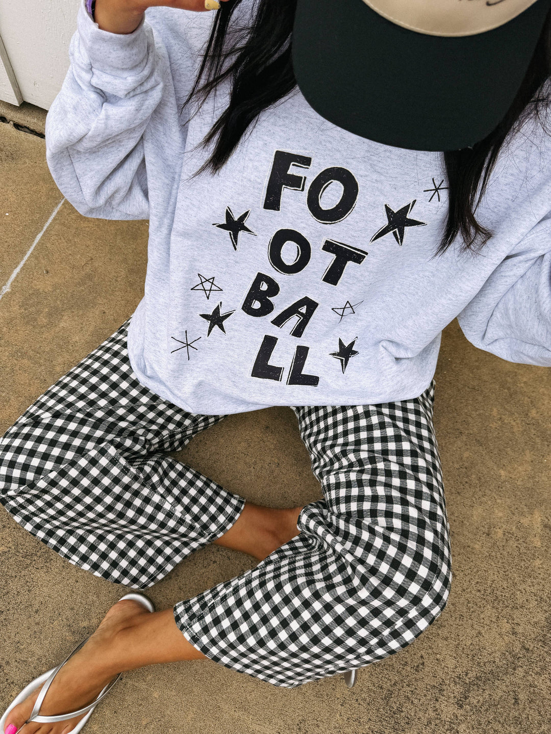 Football star sweatshirt- ash