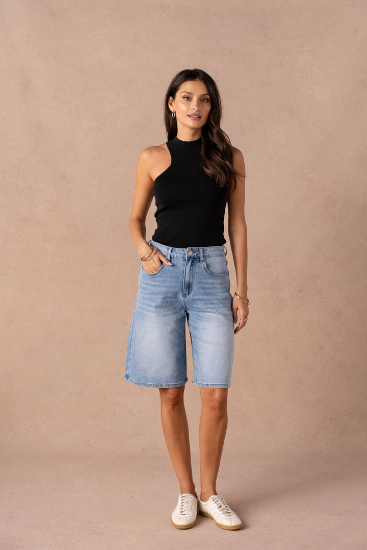 Denim - Denim Bermuda shorts - - Cultured Cloths Apparel
